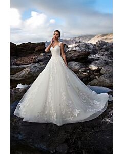 Strapless Lace Ball  with Long Train for Formal Events