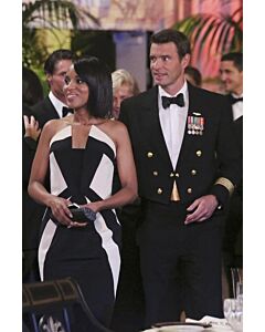 Olivia Pope Black and White Strapless Evening Dress from Scandal