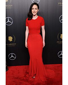 Rachel Brosnahan Red Mermaid Formal Prom Dress Peabody Awards 2018