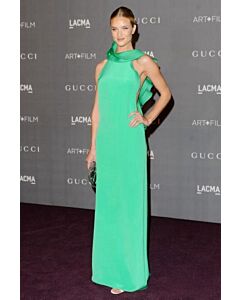 Rosie Huntington-Whiteley Green Ruffled Formal Prom Dress LACMA Gala 2012