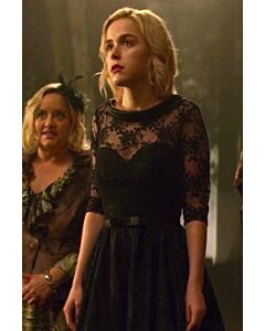 Sabrina Spellman Black Lace Tea-length Formal Prom Dress Chilling Adventures