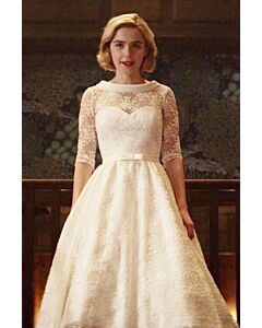 Sabrina White Lace Tea-length Dress Chilling Adventures of Sabrina Costume
