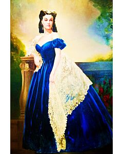 Vivien Leigh as Scarlett O'Hara Blue Velvet Dress Gone With The Wind