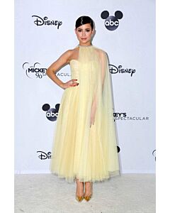 Sofia Carson Inspired Yellow Tulle Celebrity Prom Party Dress Mickey's 90th Spectacular