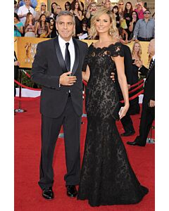 Stacy Keibler Black Lace Mermaid Formal Celebrity Dress SAG Awards 2012