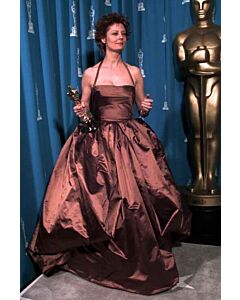 Susan Sarandon Inspired Brown Halter Ball Gown Evening Dress Oscars 1996
