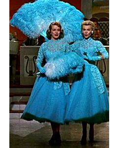 Rosemary Clooney Vera Ellen The Sisters Blue Lace Dress in Movie "White Christmas"