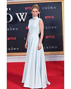 Vanessa Kirby Inspired Light Blue Celebrity Formal Prom Dress The Crown Premiere