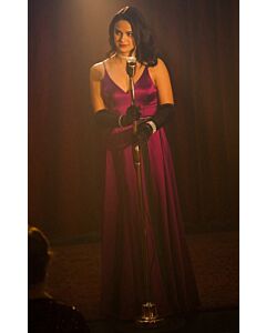 Camila Mendes as Veronica Lodge Fuchsia Pink Satin Dress on TV Show Riverdale