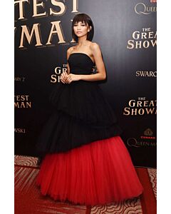 Zendaya Black and Red Tulle Dress The Greatest Showman Premiere