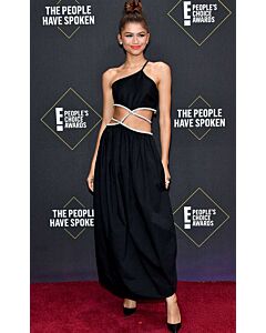 Zendaya Black Cut-out Celebrity Dress with Slit People's Choice Awards 2019