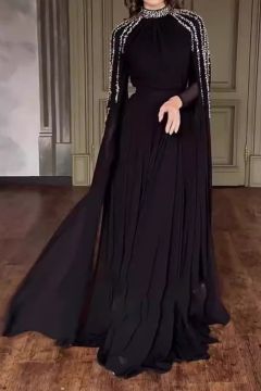 Midnight Majesty Cape Gown