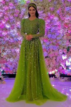 Emerald Radiance Sequin Gown