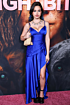 Sofia Gomez Inspired Royal Blue V-Neck Slit Column Evening Gown - main reference image