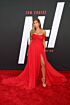 Kara Del Toro Inspired Red Off-the-Shoulder Draped Slit A-Line Evening Gown - main reference image