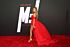 Kara Del Toro Inspired Red Off-the-Shoulder Draped Slit A-Line Evening Gown - additional reference image 4