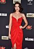 Lauren Cohan Inspired Red Plunging V-Neck Column Occasion Dress - additional reference image 5