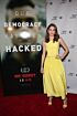 Emmy Rossum Inspired Yellow Round Neck Pleated A-Line Midi Dress - additional reference image 3