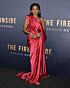 Ryan Destiny Inspired Red One Shoulder Column Evening Gown - additional reference image 3