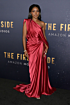 Ryan Destiny Inspired Red One Shoulder Column Evening Gown - main reference image