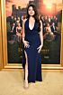 Julia Garcia Inspired Navy Blue Plunging V-Neck Slit Column Evening Gown - main reference image