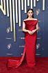 Cristin Milioti Inspired Red Off-the-Shoulder Column Evening Gown - main reference image