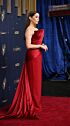 Cristin Milioti Inspired Red Off-the-Shoulder Column Evening Gown - additional reference image 2