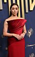 Cristin Milioti Inspired Red Off-the-Shoulder Column Evening Gown - additional reference image 3
