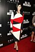 Paz Vega Inspired Red and Black and White Round Neck Colour-Block Column Knee-Length Dress - additional reference image 2