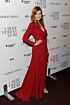 Jessica Chastain Inspired Red V-Neck Long Sleeve Slit Wrap Evening Gown - main reference image