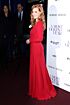 Jessica Chastain Inspired Red V-Neck Long Sleeve Slit Wrap Evening Gown - additional reference image 2
