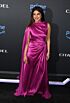 Priyanka Chopra Inspired Magenta High Neck Draped Slit Evening Gown - main reference image