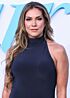 Allison Holker Inspired Navy Blue Halter Slit Column Dress - additional reference image 2