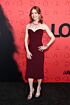 Alicia Witt Inspired Burgundy Sweetheart Column Midi Dress - main reference image