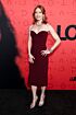 Alicia Witt Inspired Burgundy Sweetheart Column Midi Dress - additional reference image 2