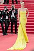 Charlize Theron Inspired Yellow Sweetheart Draped Mermaid Evening Gown - main reference image