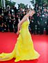 Charlize Theron Inspired Yellow Sweetheart Draped Mermaid Evening Gown - additional reference image 2