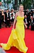 Charlize Theron Inspired Yellow Sweetheart Draped Mermaid Evening Gown - additional reference image 3