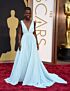 Lupita Nyongo Inspired Pale Blue Plunging V-Neck Pleated A-Line Evening Gown - additional reference image 3
