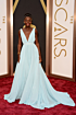 Lupita Nyongo Inspired Pale Blue Plunging V-Neck Pleated A-Line Evening Gown - main reference image