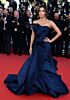 Eva Longoria Inspired Navy Blue Off-the-Shoulder Ruffled Mermaid Evening Gown - main reference image