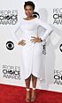 Jennifer Hudson Inspired White Bateau Draped Slit Column Midi Dress - main reference image