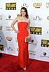 Sarah Bolger Inspired Red Strapless Slit Column Evening Gown - additional reference image 3