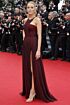 Blake Lively Inspired Burgundy Halter Pleated Slit A-Line Evening Gown - additional reference image 3