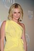 Rebecca Romijn Inspired Yellow One-Shoulder Draped Column Knee-Length Dress - additional reference image 4