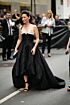 Lucy Liu Inspired Black and Ivory Sweetheart Ball Gown High-Low - additional reference image 3