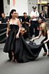 Lucy Liu Inspired Black and Ivory Sweetheart Ball Gown High-Low - additional reference image 4