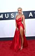 Rita Ora Inspired Red Plunging V-Neck Slit A-Line Evening Gown - additional reference image 2