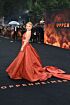 Florence Pugh Inspired Burnt Orange Halter Cutout A-Line Evening Gown - additional reference image 2