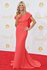 Heidi Klum Inspired Coral Round Neck Mermaid Evening Gown - additional reference image 2